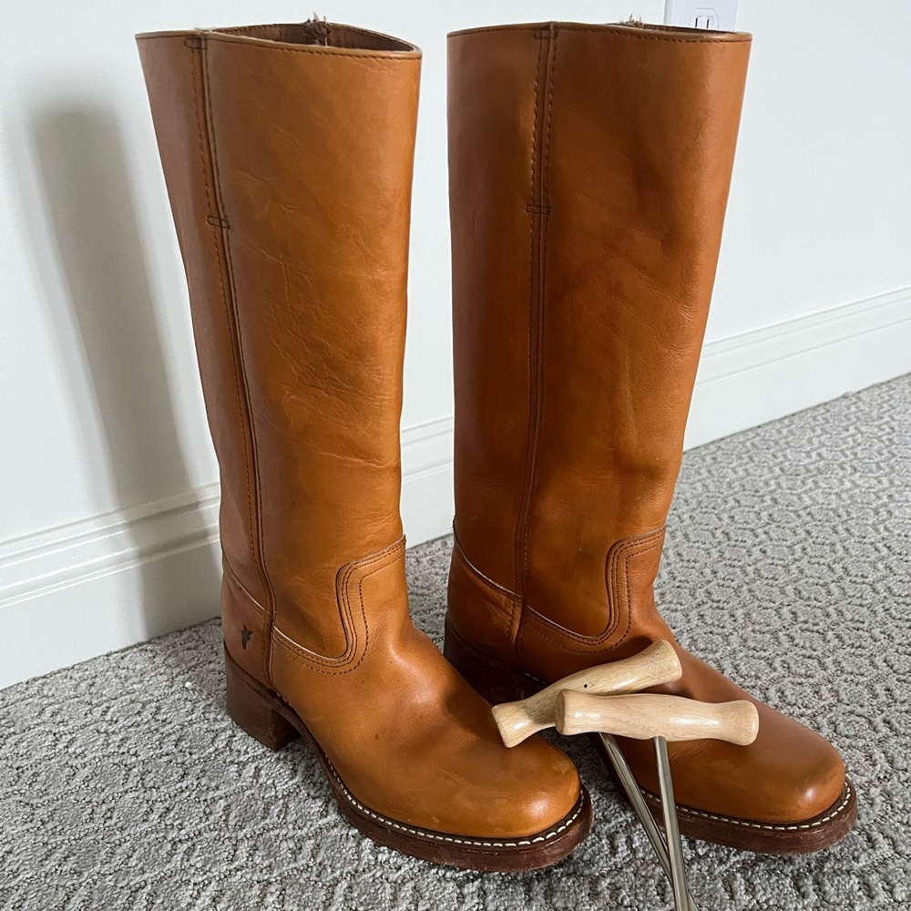 Women’s Frye Campus 14L Boots in color Saddle